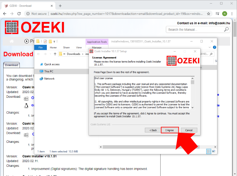 accept license agreement
