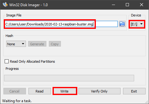 write raspbian