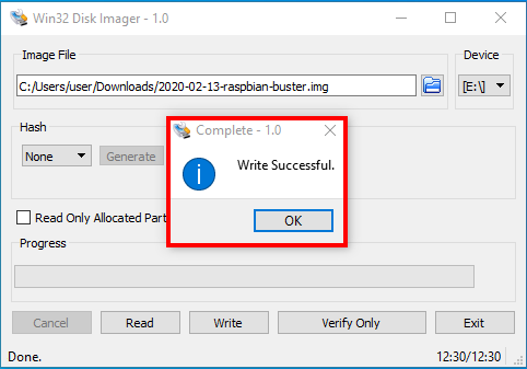 write successful