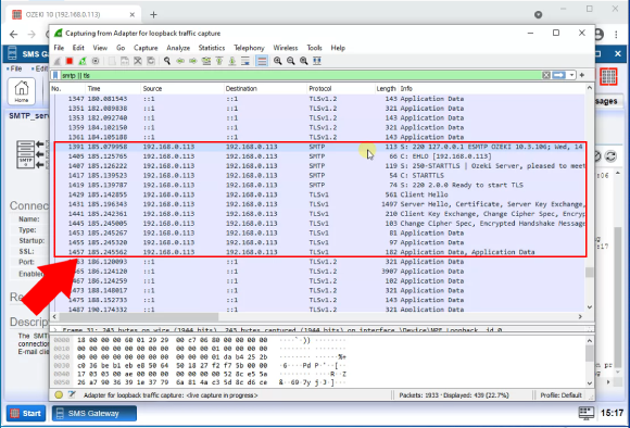 encrypted message in wireshark