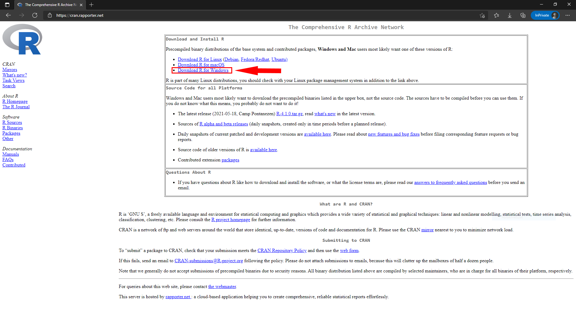download r language