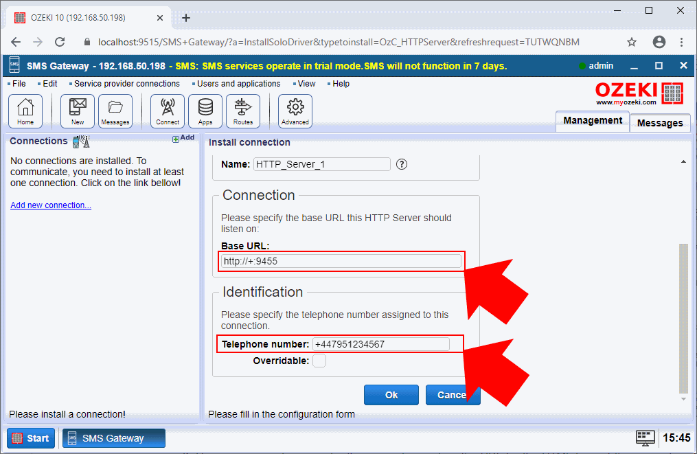 configure http server connection