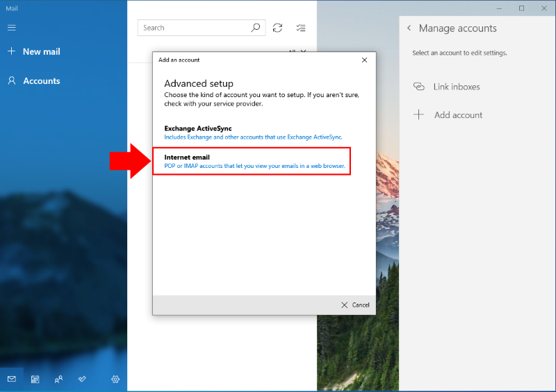 select internet email