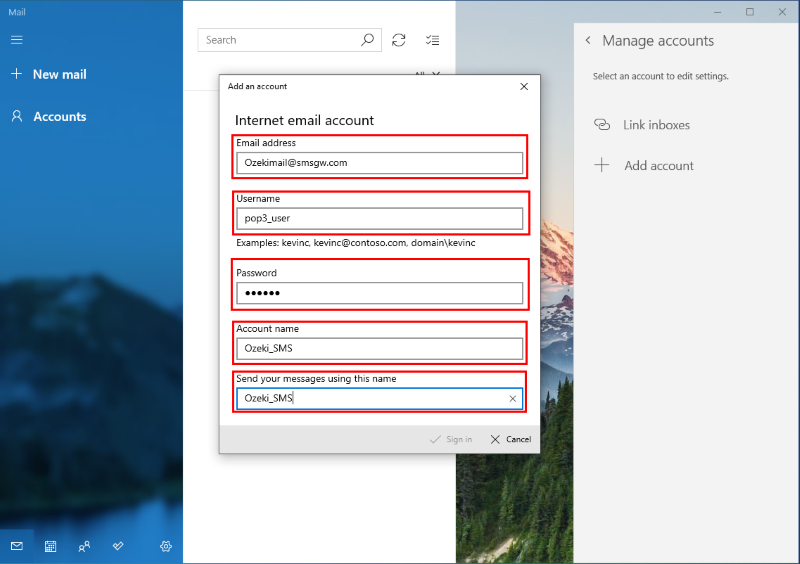 specify account details