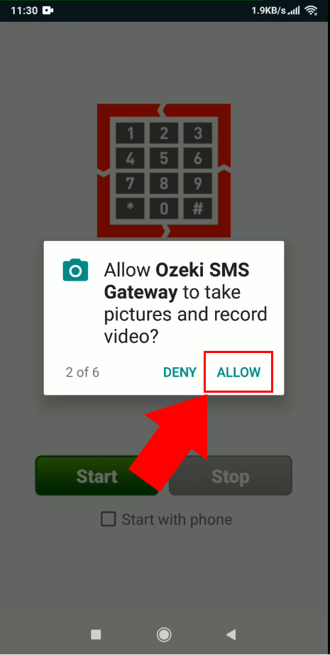allow appliaction permissons