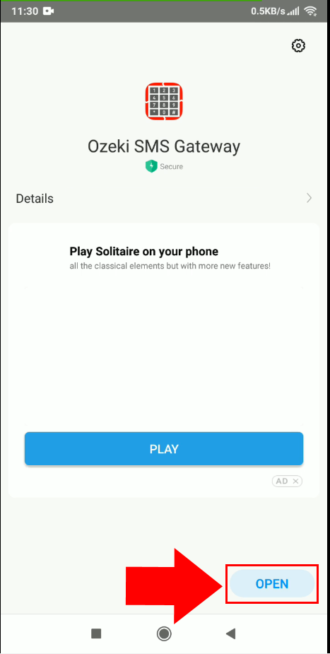 open the application after the installation