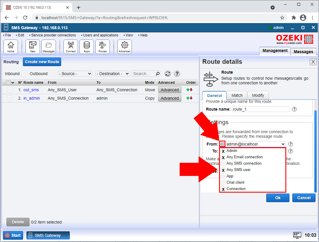 click on the cog to find additional connections