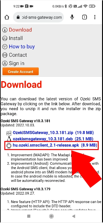 download ozeki sms client apk