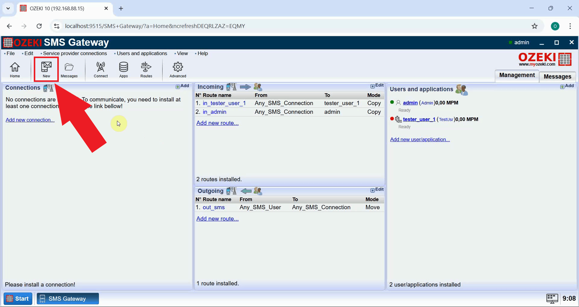 Open message composer