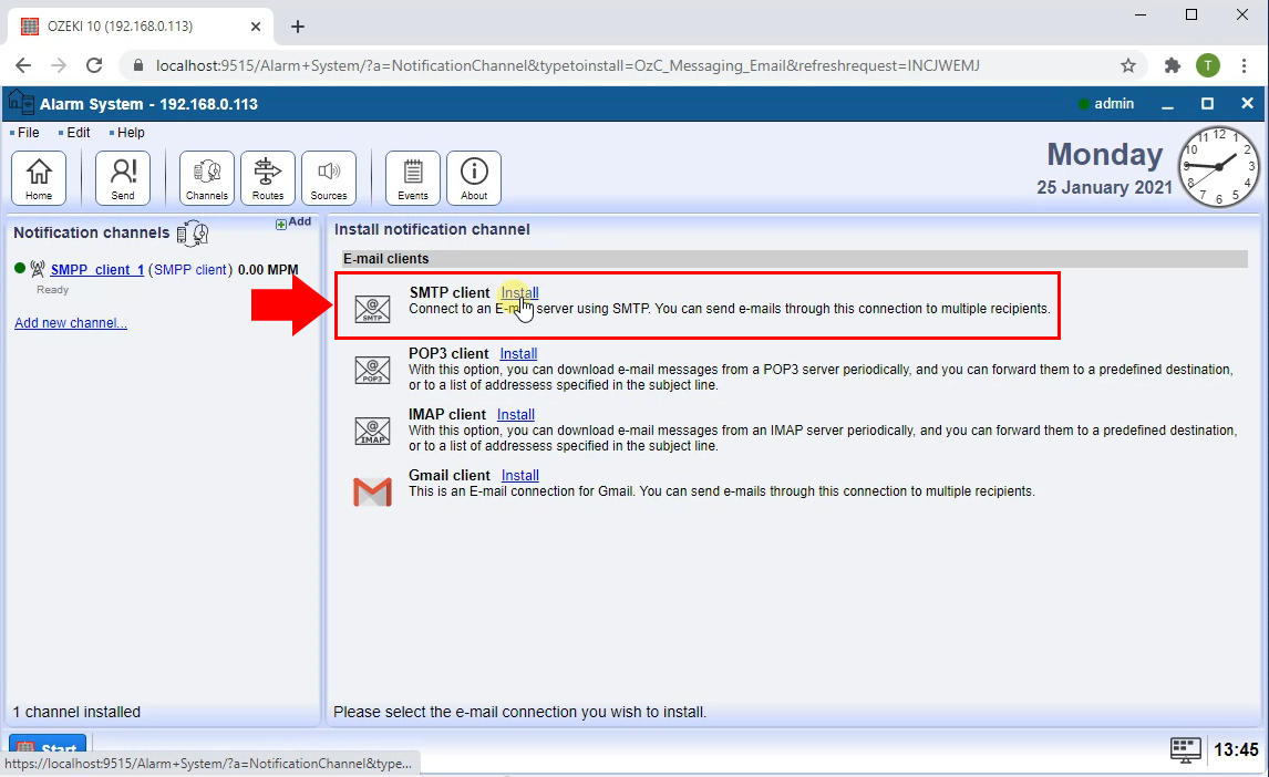 add smtp client