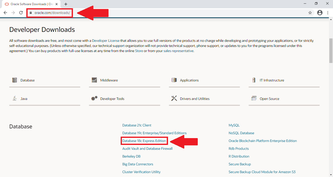 download oracle database