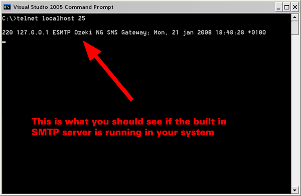 checking the status of ozeki sms gateways smtp server