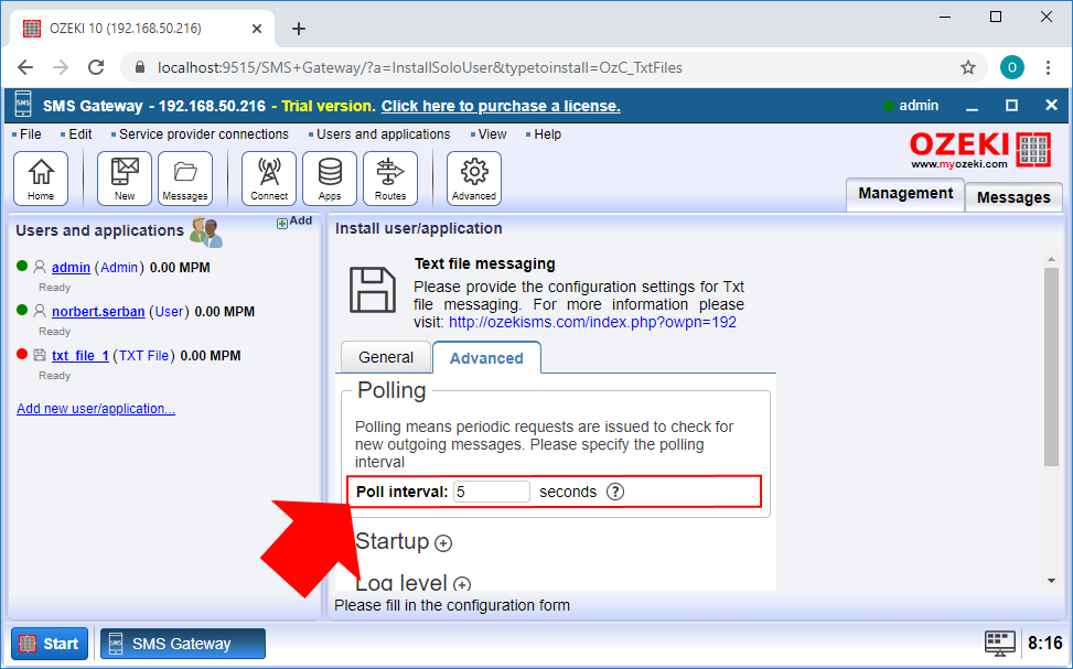 advanced configuration of txt file connection