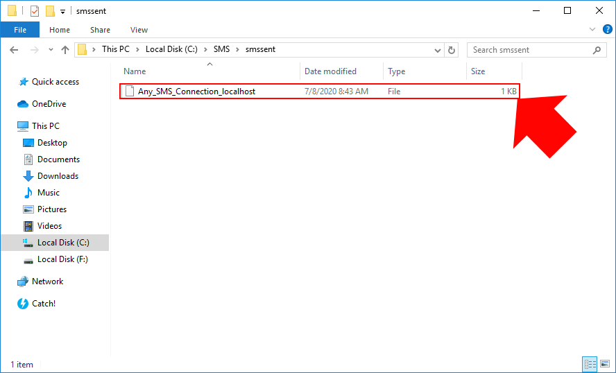 message file moved to the sent folder