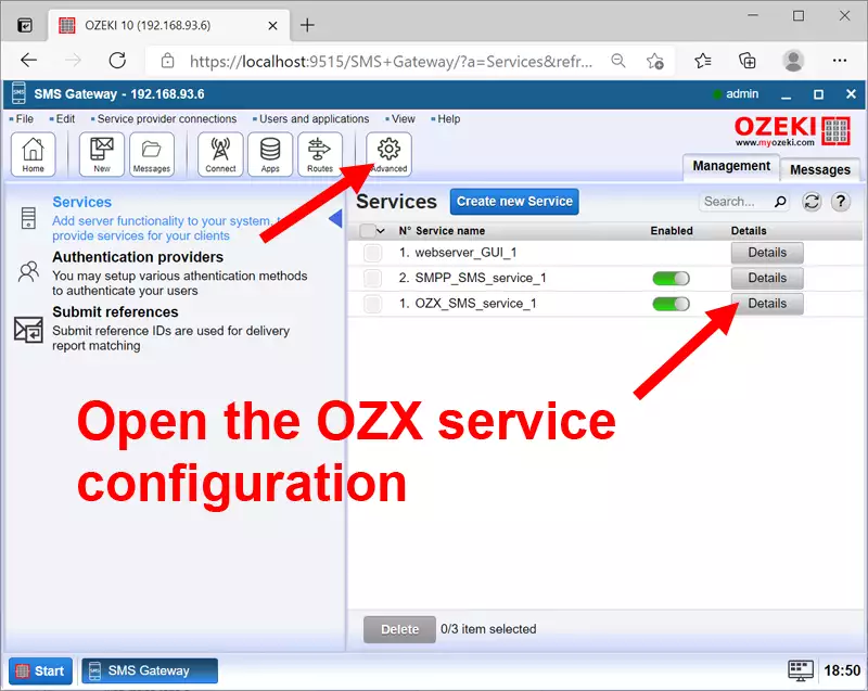 OZX service details