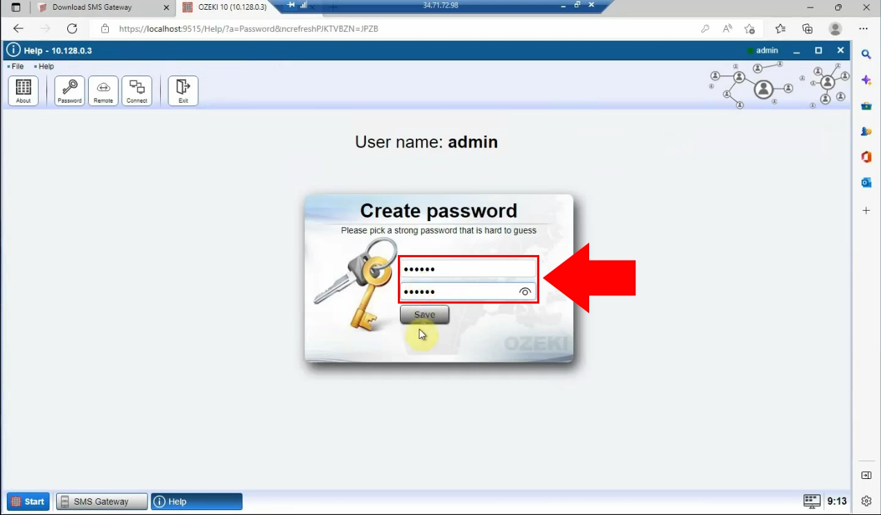 create new admin password