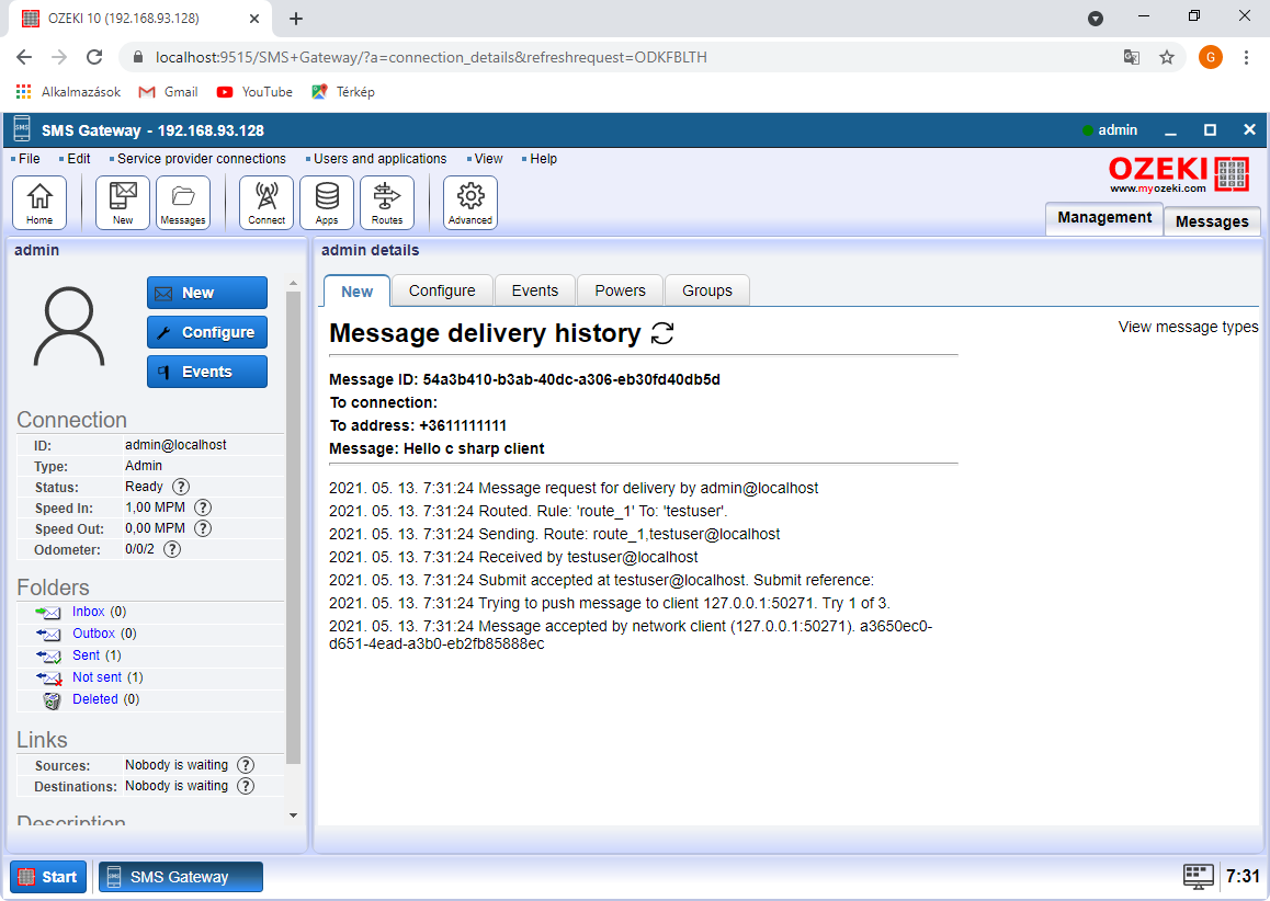 SMS message ID to be used in the C# sms api