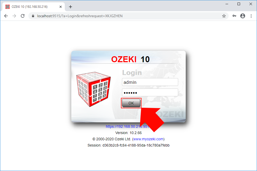 log in using the new password