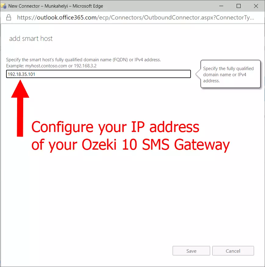 configure IP of the ozeki sms gateway
