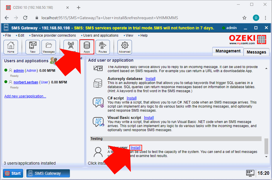 select tester user connection