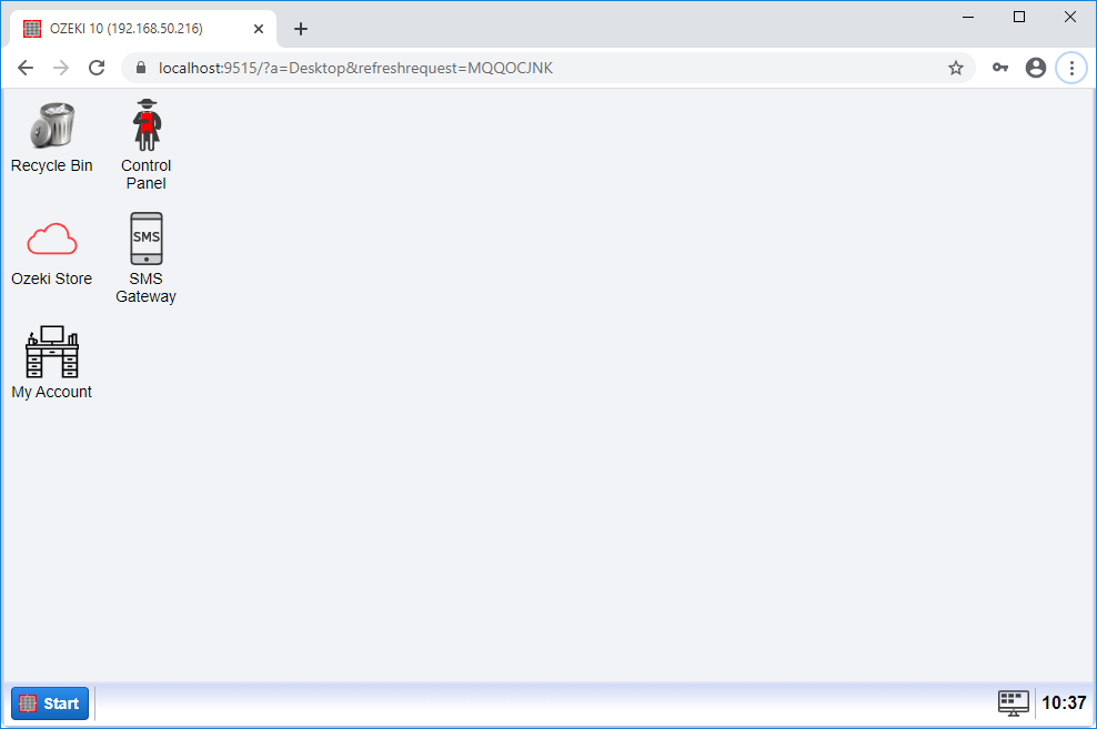 the desktop of the ozeki sms gateway