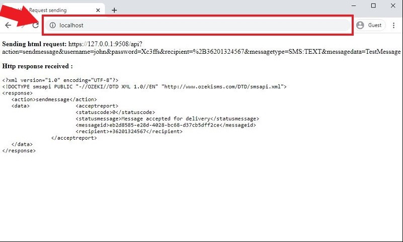 open localhost address in browser