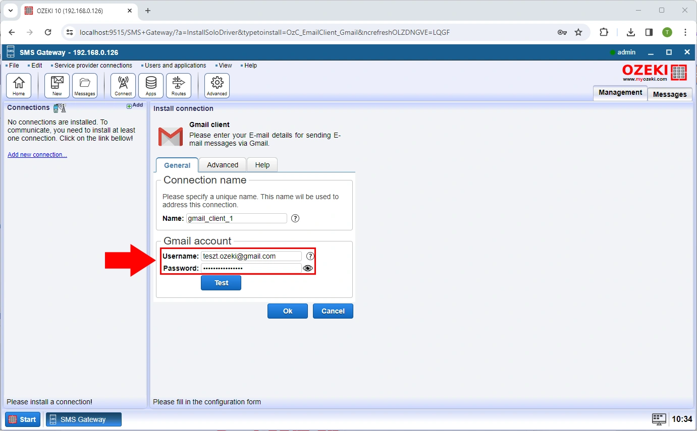 Configure gmail account