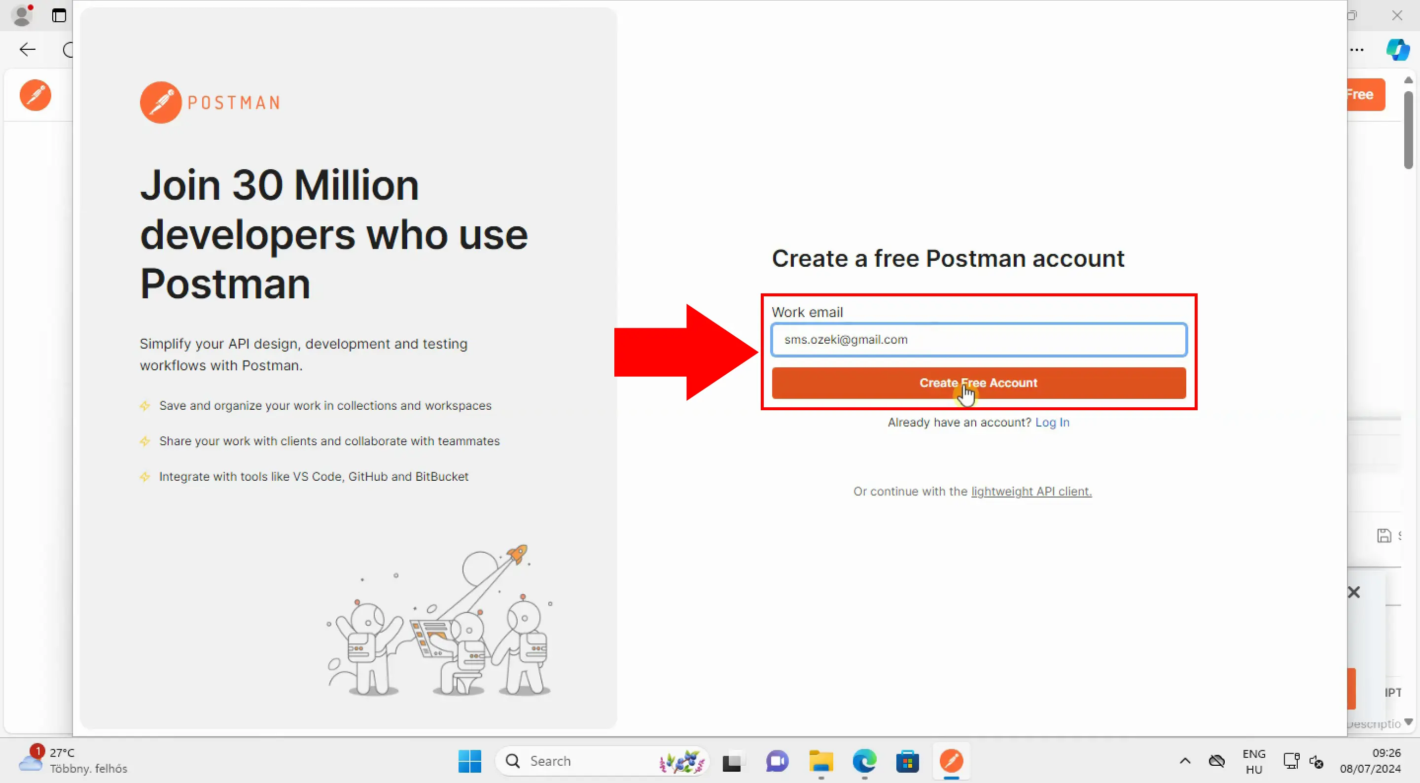 Create Postman account