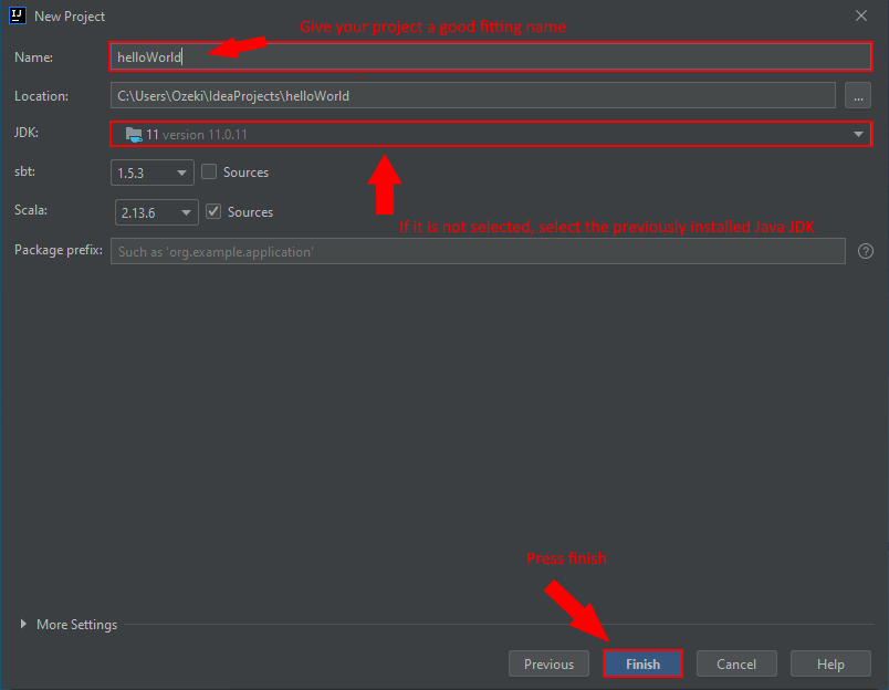 naming your project in intellij