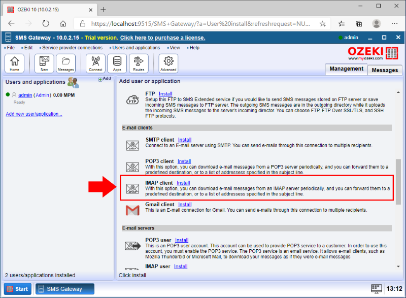 install imap client