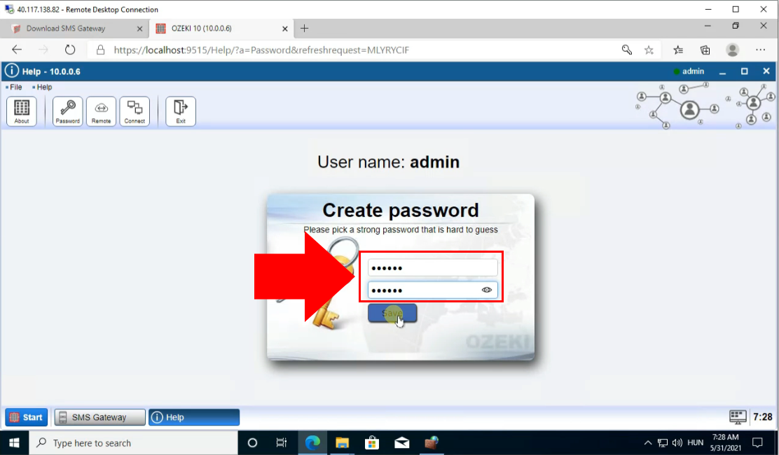 create new admin password