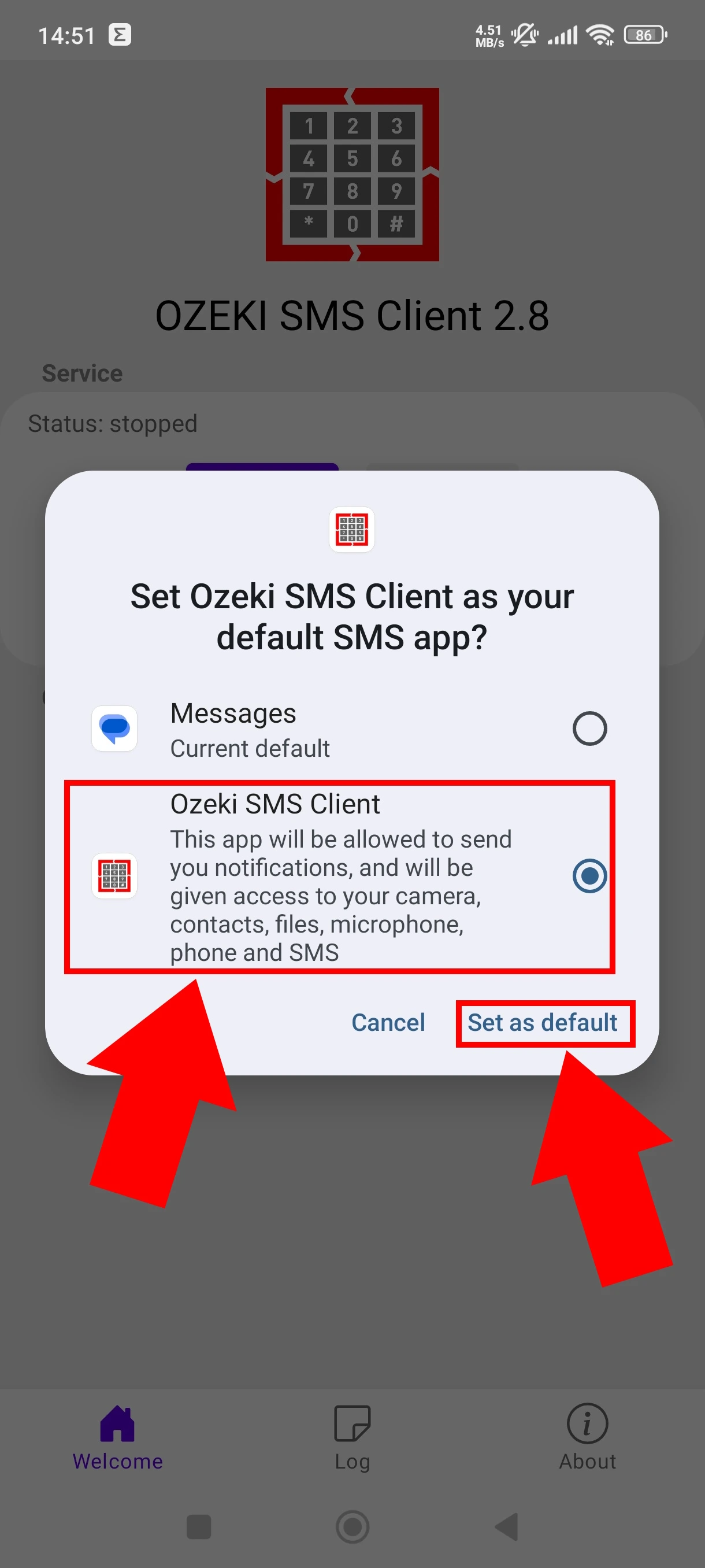 Select Ozeki SMS Client