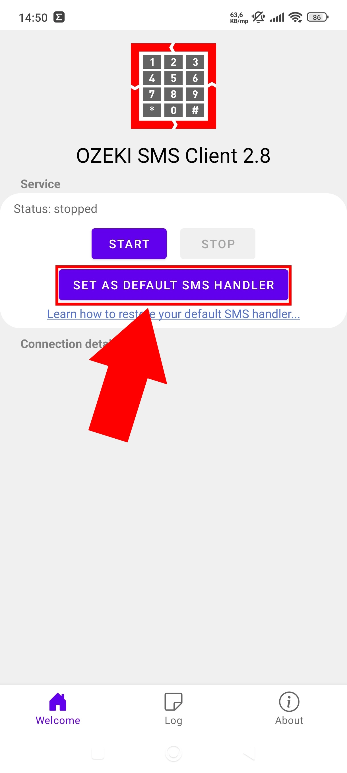 Set as default sms handler