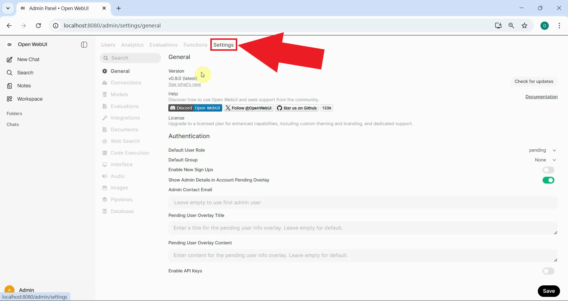 Navigate to Settings