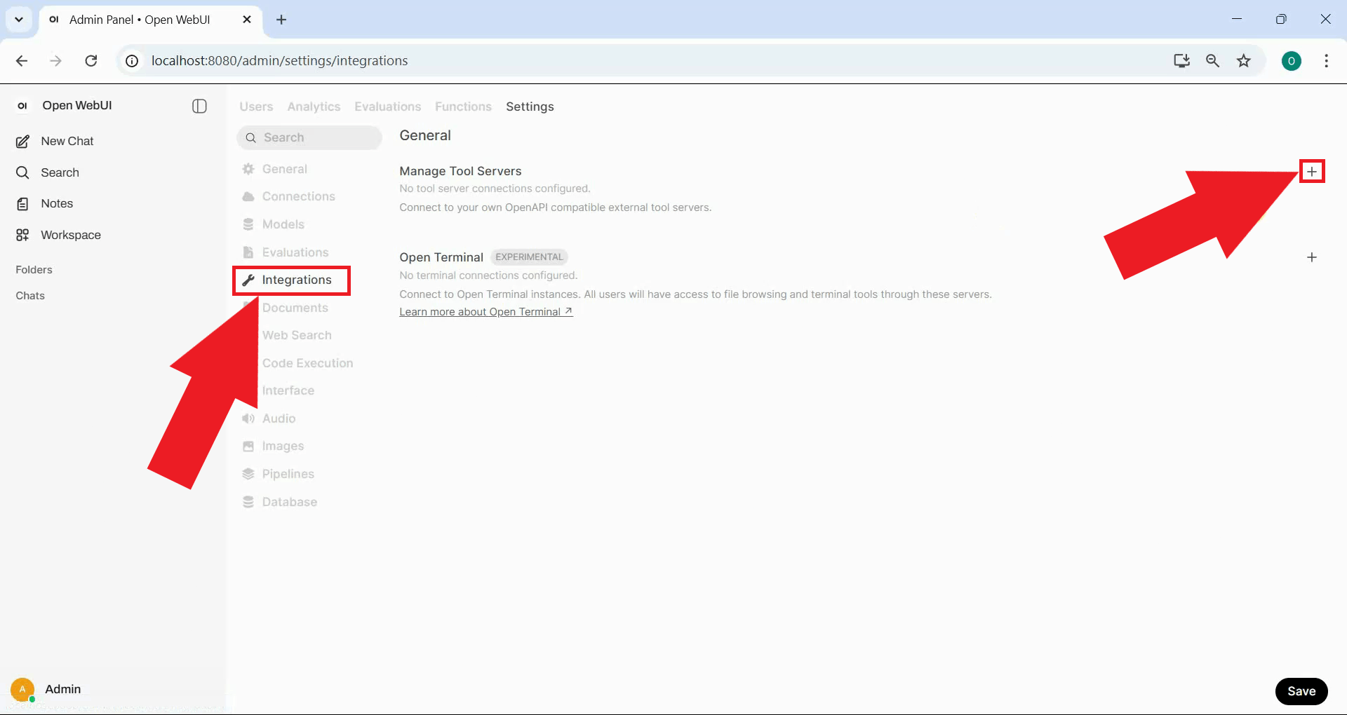 Add tool server in Integrations