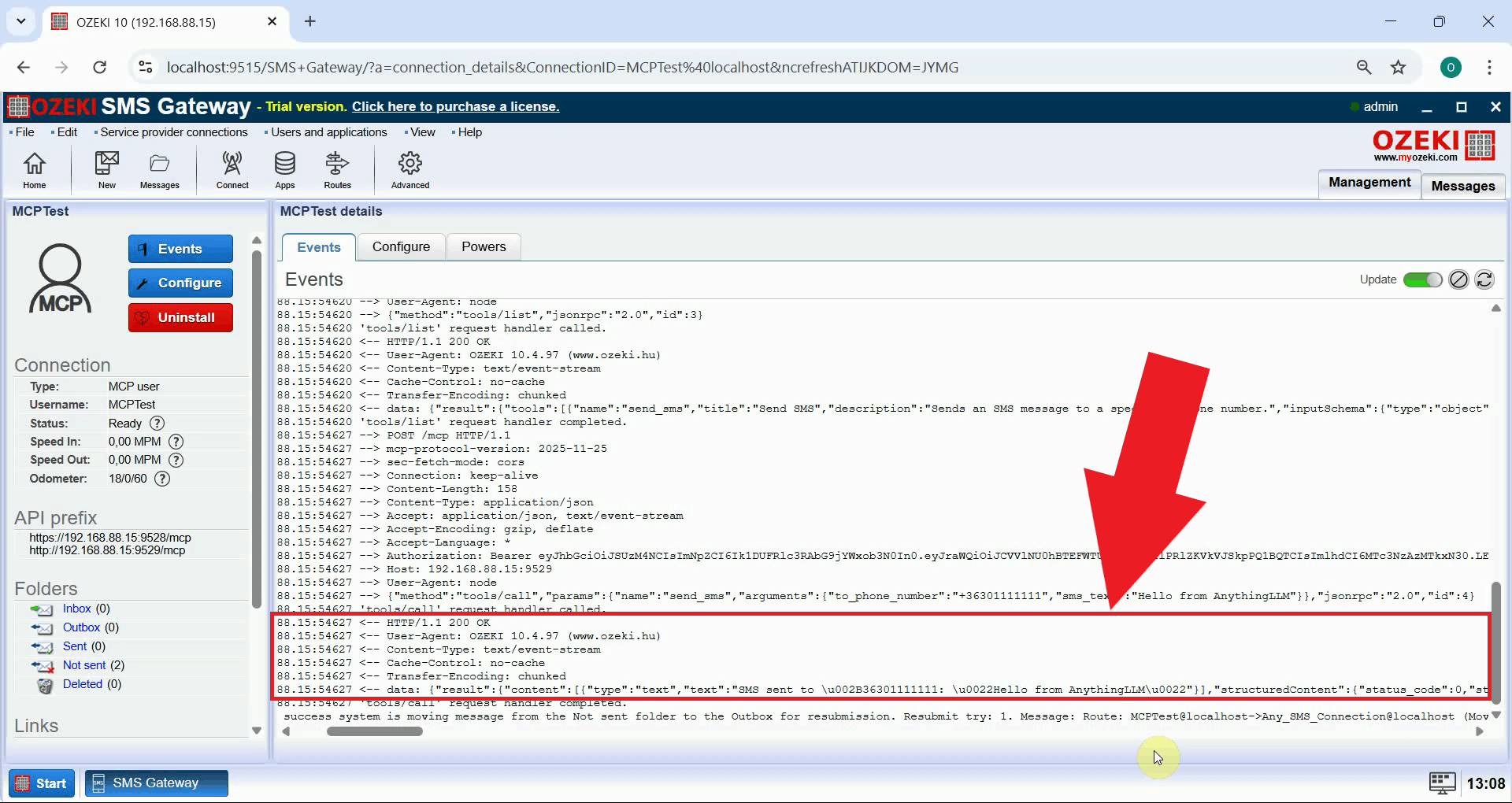 View transaction in event logs