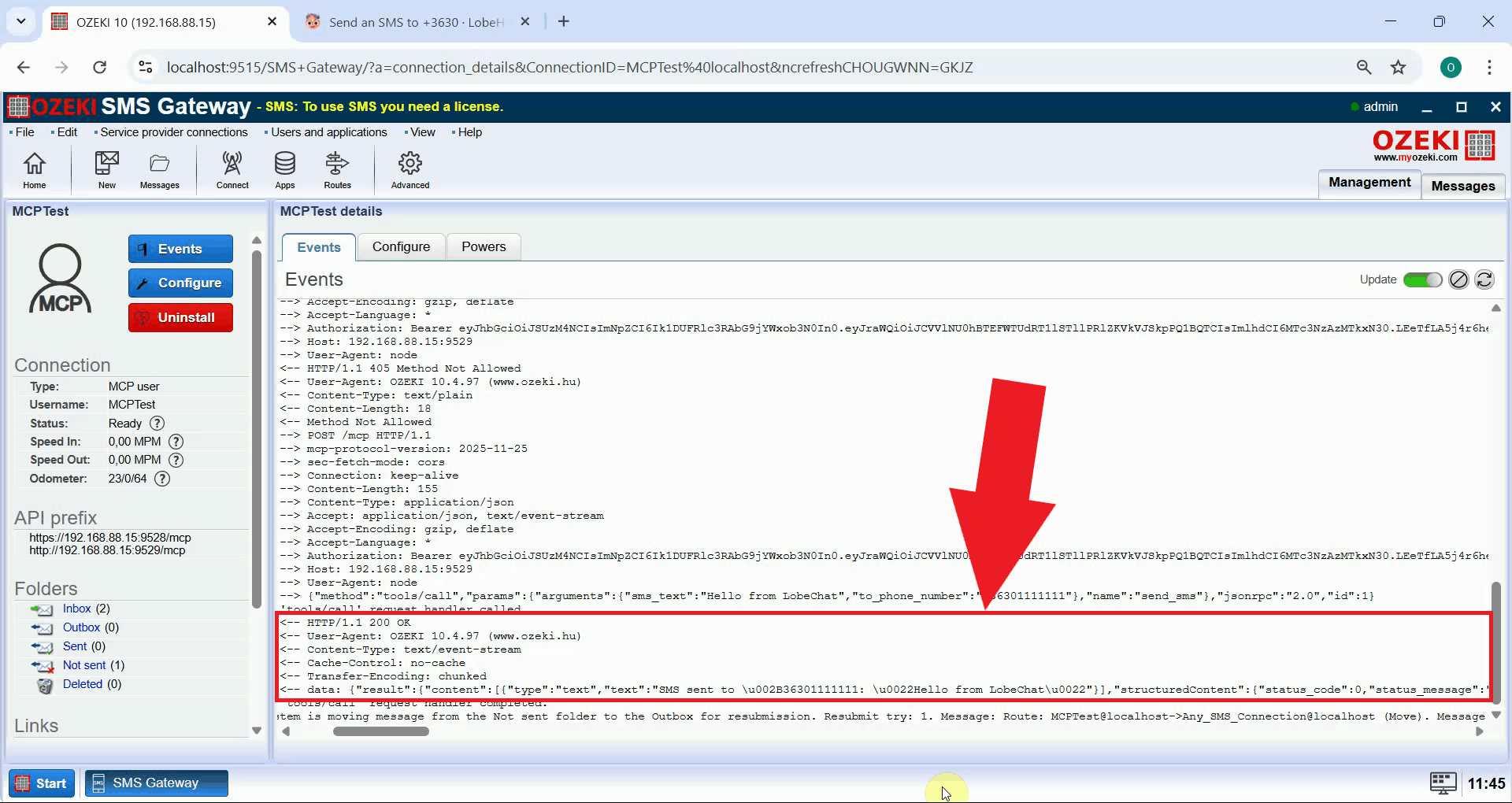 View transaction in event logs