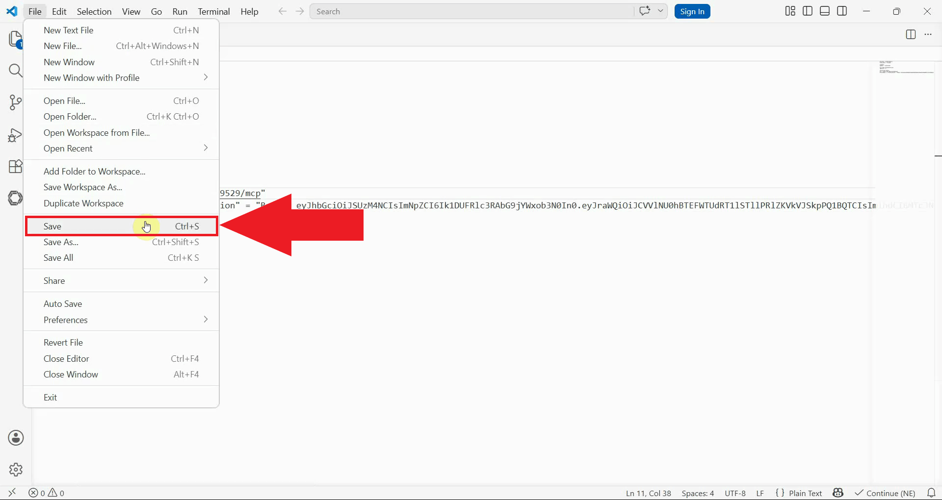 Save config and exit text editor