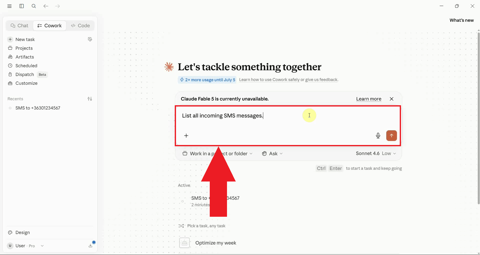 Instruct assistant to list incoming messages