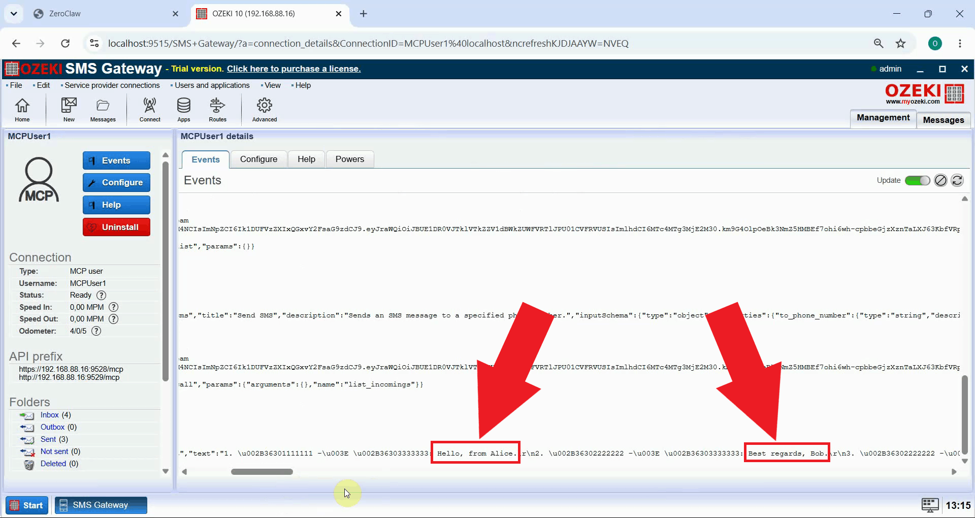 View transaction in event logs